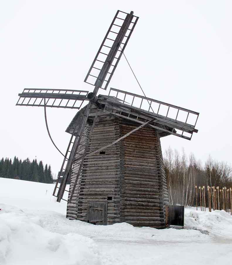 Khokhovka Museum windmill in Perm Russia.