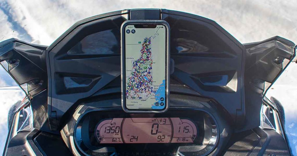 Easy Snowmobile Phone Mount Makes Trail Map Highly Visible