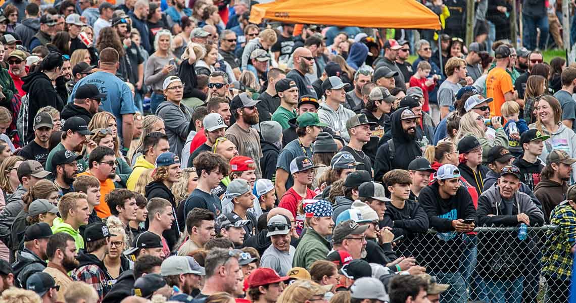 Sponsorship Packages NH Grass Drags and Watercross Snowmobile Race. Large crowd at race.