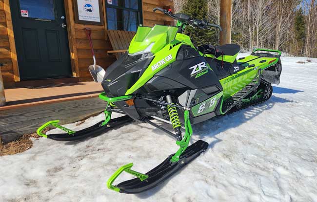 Arctic Cat Catalyst 858 ZR parked at Jericho Mountain in NH during test.