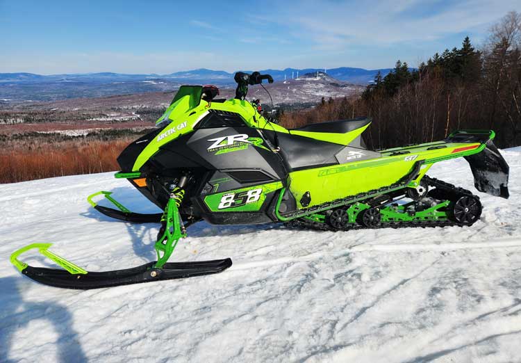 Tested prototype of the Arctic Cat Catalyst 858 ZR at Jericho Mountain in NH.